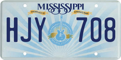 MS license plate HJY708
