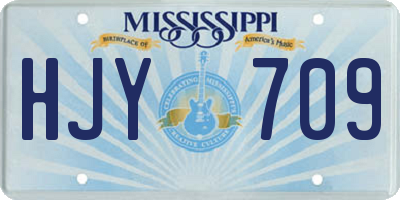 MS license plate HJY709