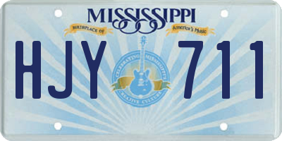 MS license plate HJY711