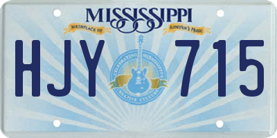MS license plate HJY715