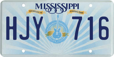 MS license plate HJY716
