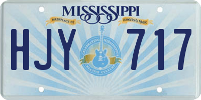 MS license plate HJY717