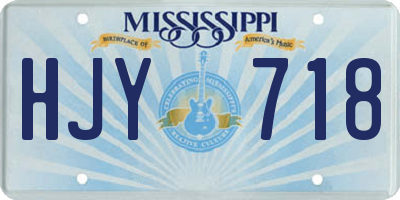 MS license plate HJY718