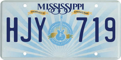 MS license plate HJY719