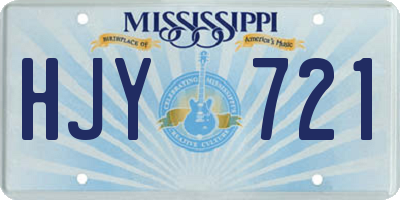 MS license plate HJY721