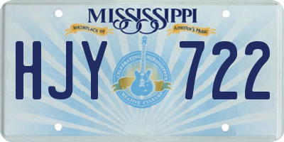 MS license plate HJY722