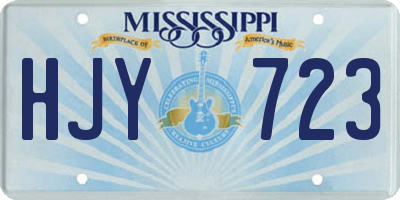 MS license plate HJY723