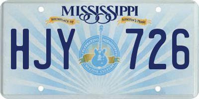 MS license plate HJY726