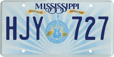 MS license plate HJY727