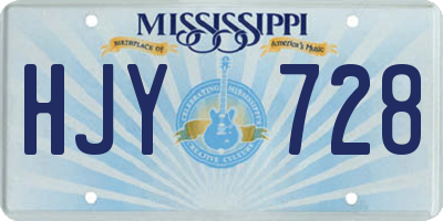 MS license plate HJY728