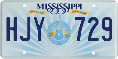 MS license plate HJY729