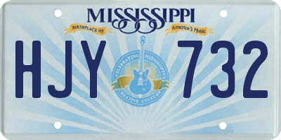 MS license plate HJY732