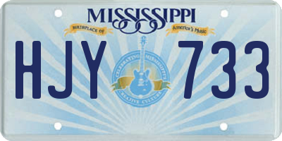 MS license plate HJY733