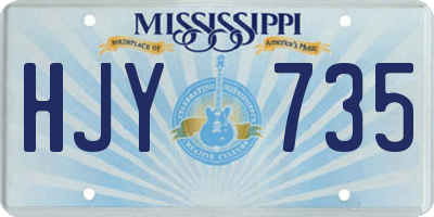 MS license plate HJY735