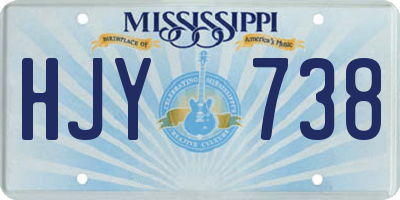 MS license plate HJY738