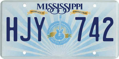 MS license plate HJY742