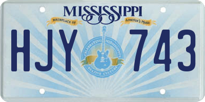 MS license plate HJY743
