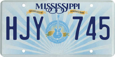 MS license plate HJY745
