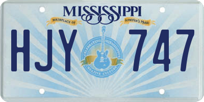 MS license plate HJY747