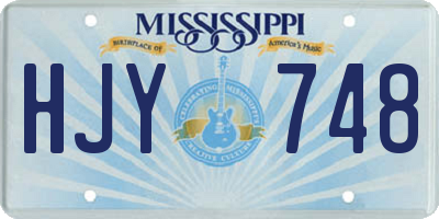 MS license plate HJY748