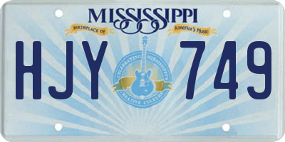 MS license plate HJY749