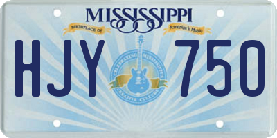 MS license plate HJY750