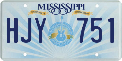 MS license plate HJY751