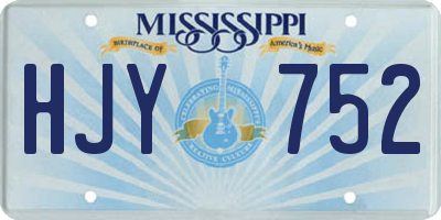 MS license plate HJY752