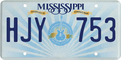 MS license plate HJY753