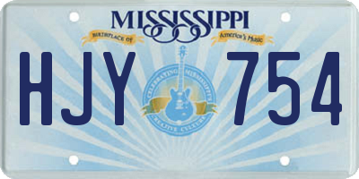 MS license plate HJY754