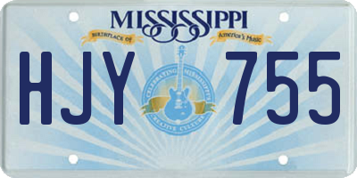 MS license plate HJY755