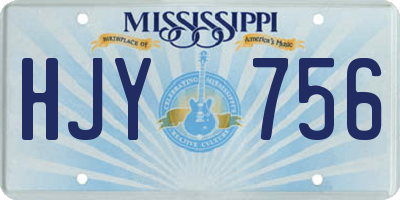 MS license plate HJY756