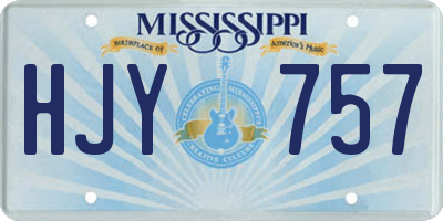 MS license plate HJY757