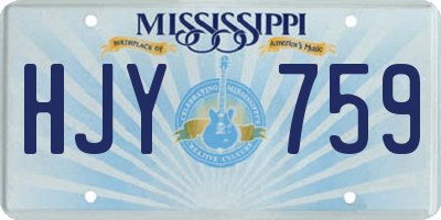 MS license plate HJY759