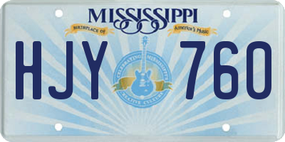 MS license plate HJY760