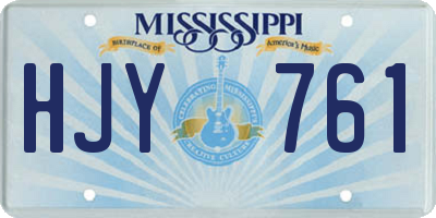MS license plate HJY761