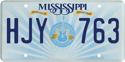 MS license plate HJY763