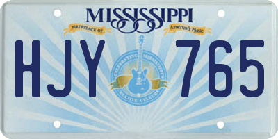 MS license plate HJY765