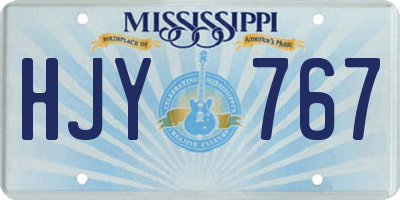 MS license plate HJY767