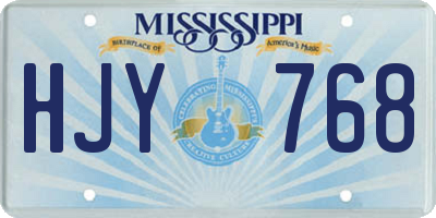 MS license plate HJY768