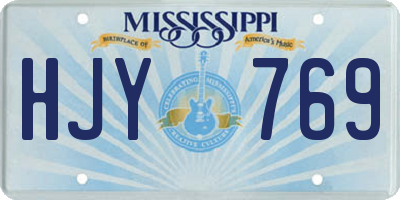 MS license plate HJY769