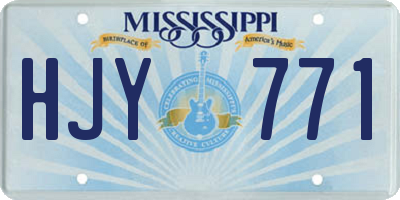 MS license plate HJY771