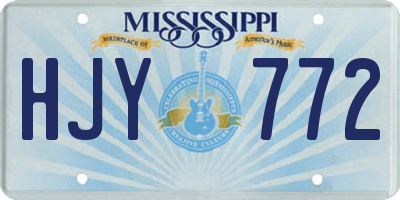 MS license plate HJY772