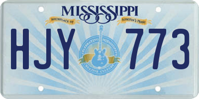 MS license plate HJY773