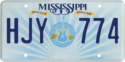 MS license plate HJY774