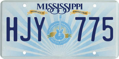 MS license plate HJY775