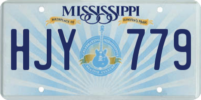 MS license plate HJY779