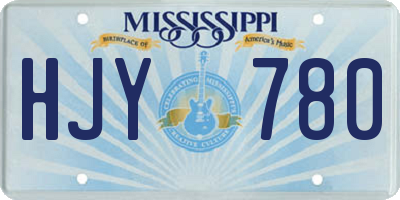 MS license plate HJY780