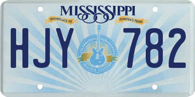 MS license plate HJY782
