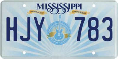 MS license plate HJY783